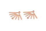 Copper Sun Charm, 12 Raw Copper Sun Charms With 2 Loops (24x19x0.80mm) M02602