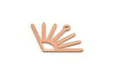 Copper Sun Charm, 12 Raw Copper Sun Charms With 1 Loop (24x17x0.80mm) M02603