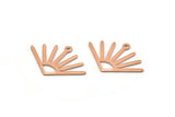 Copper Sun Charm, 12 Raw Copper Sun Charms With 1 Loop (24x17x0.80mm) M02603