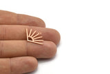 Copper Sun Charm, 12 Raw Copper Sun Charms With 1 Loop (24x17x0.80mm) M02603