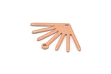 Copper Sun Charm, 12 Raw Copper Sun Charms With 1 Loop And 1 Hole (24x17x0.80mm) M02605