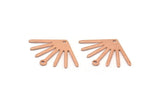 Copper Sun Charm, 12 Raw Copper Sun Charms With 1 Loop And 1 Hole (24x17x0.80mm) M02605