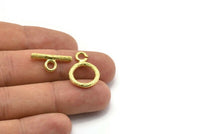 Brass Chain Part, 3 Raw Brass Chain Parts, Chain Choker Necklace Lock Part Connectors (21x3mm-15x2mm) N1550