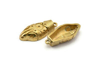 Brass Snake Pendant, 2 Raw Brass Snake Pendants With 1 Loop, Charms, Findings (28x12x6mm) SY0031