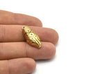 Brass Snake Pendant, 2 Raw Brass Snake Pendants With 1 Loop, Charms, Findings (28x12x6mm) SY0031