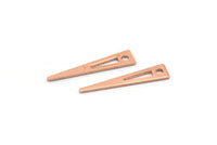 Copper Triangle Charm, 48 Raw Copper Triangle Charms With 1 Hole, Pendants, Findings (20x4x0.70mm) M02611