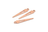 Copper Triangle Charm, 48 Raw Copper Triangle Charms With 1 Loop, Pendants, Findings (23x4x0.70mm) M02612