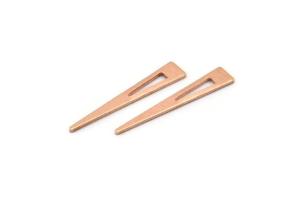 Copper Triangle Blank, 24 Raw Copper Triangle Blanks (26x4.5x0.80mm) M02590
