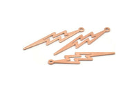 Copper Lightning Charm, 12 Raw Copper, Copper Lightning Charms With 1 Loop (35x8x0.70mm) M02609