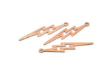 Copper Lightning Charm, 12 Raw Copper, Copper Lightning Charms With 1 Loop (35x8x0.70mm) M02609