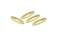 Pirinç Markiz Tılsımı, 1 Delikli 50 Ham Pirinç Oval Tılsım, Boşluklar (14x4x0,80 mm) M02578