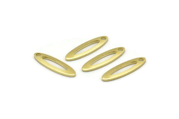 Brass Marquise Charm, 50 Raw Brass Oval Charms With 1 Hole, Blanks (14x4x0.80mm) M02578