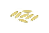 Brass Marquise Charm, 50 Raw Brass Oval Charms With 2 Holes, Connector (14x4x0.80mm) M02579