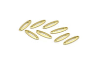 Brass Marquise Charm, 50 Raw Brass Oval Charms With 2 Holes, Connector (14x4x0.80mm) M02580