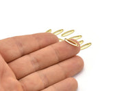Brass Marquise Charm, 50 Raw Brass Oval Charms With 2 Holes, Connector (14x4x0.80mm) M02580
