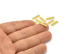 Brass Blank, 50 Raw Brass Rectangle Blanks, Geometric Stamping Blanks (14x4x0.80mm) M02581