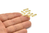 Brass Blank, 50 Raw Brass Rectangle Blanks, Geometric Stamping Blanks (14x4x0.80mm) M02582