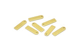 Pirinç Charm, 1 Delikli 50 Ham Pirinç Dikdörtgen Charm, Geometrik Boşluklar, Charmlar (14x4x0,80 mm) M02583
