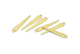 Brass Triangle Charm, 50 Raw Brass Tiny Triangle Charms With 1 Loop, Findings (29x4.5x0.80mm) M02511