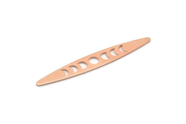 Copper Oval Blank, 8 Raw Copper, Copper Blanks, Copper Oval Moon Phases Blanks (50x7x0.80mm) M02491