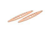 Copper Oval Charm, 8 Raw Copper, Copper Charms, Copper Oval Moon Phases Charms With 1 Hole (50x7x0.80mm) M02492