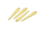 Brass Triangle Charm, 50 Textured Raw Brass Tiny Triangle Charms With 1 Loop, Findings (29x4.5x0.80mm) M02512