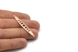 Copper Oval Charm, 8 Raw Copper, Copper Charms, Copper Oval Moon Phases Charms With 2 Holes (50x7x0.80mm) M02493