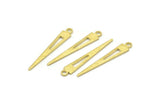 Brass Triangle Charm, 50 Textured Raw Brass Tiny Triangle Charms With 1 Loop, Findings (29x4.5x0.80mm) M02503
