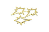 Brass Pole Star Blank, 10 Raw Brass, Brass Blanks, Brass Pole Star Blanks (27x22x0.80mm) M02483