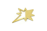 Brass Pole Star Blank, 10 Raw Brass, Brass Blanks, Brass Pole Star Blanks (27x22x0.80mm) M02487