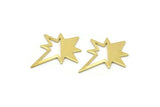 Brass Pole Star Blank, 10 Raw Brass, Brass Blanks, Brass Pole Star Blanks (27x22x0.80mm) M02487