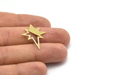 Brass Pole Star Blank, 10 Raw Brass, Brass Blanks, Brass Pole Star Blanks (27x22x0.80mm) M02487