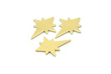 Brass Pole Star Blank, 24 Raw Brass, Brass Blanks, Brass Pole Star Blanks (20x15x0.80mm) M02482