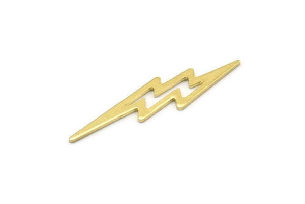 Brass Lightning Blank, 24 Raw Brass, Brass Lightning Blanks, Stamping Blanks (34x8x0.80mm) M02475