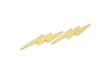 Brass Lightning Blank, 12 Raw Brass, Brass Lightning Blanks, Stamping Blanks (34x8x0.80mm) M02476
