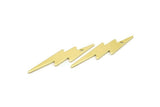 Brass Lightning Charm, 12 Raw Brass, Brass Lightning Charms With 1 Hole (34x8x0.80mm) M02477