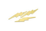 Brass Lightning Charm, 12 Raw Brass, Brass Lightning Charms With 1 Hole (34x8x0.80mm) M02477