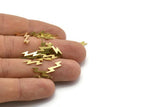 Brass Lightning Blank, 50 Raw Brass, Brass Tiny Lightning Blanks, Stamping Blanks (14x4x0.80mm) M02489