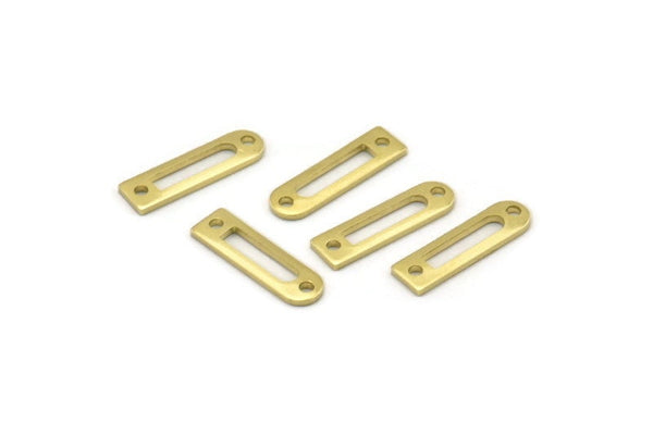 Brass Charm, 50 Raw Brass Rectangle Charms With 2 Holes, Geometric Blanks, Charms (14x4x0.80mm) M02588
