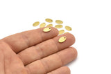 Brass Oval Charm, 50 Textured Raw Brass Oval Charms With 1 Hole, Blanks (9x6x0.80mm) M02589