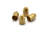 12 Raw Brass End Cap ,  Cord Tip , 7 Mm Cord End - 8x12 Mm - Cap 2 (b0020)