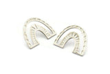 Earring Studs, 2 925 Silver - U Shape Earrings - Silver Earrings - Earrings (20x25x1mm) N1464