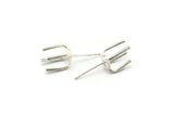 Silver Claw Earring, 8 925 Silver 4 Claw Stud Earrings (23mm) N1136