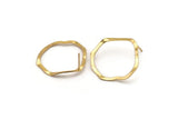 Gold Round Earring, 4 Gold Plated Brass Wavy Round Stud Earrings (29x28x0.60mm) D0718 A1794 Q0659