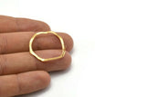 Gold Round Earring, 4 Gold Plated Brass Wavy Round Stud Earrings (29x28x0.60mm) D0718 A1794 Q0659