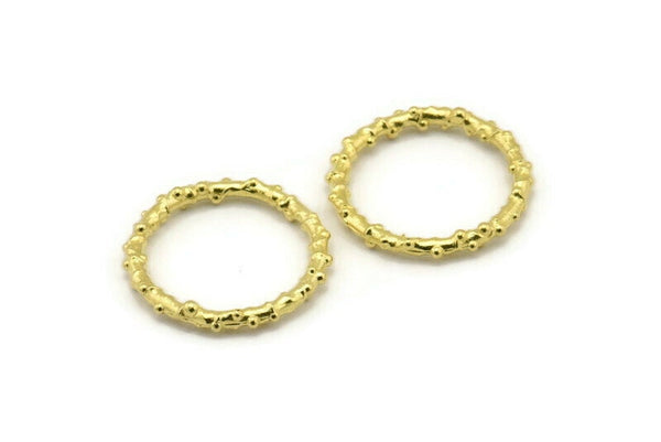 Brass Circle Connector, 4 Raw Brass Circle Connectors Closed Ring (24x2mm) N1725