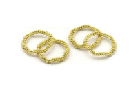 Brass Circle Connector, 2 Raw Brass Circle Connectors Closed Ring (25x3mm) N1720