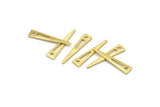 Brass Triangle Charm, 50 Textured Raw Brass Tiny Triangle Charms With 1 Hole, Findings (20x4x0.80mm) M02468