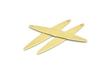 Brass Oval Charm, 12 Raw Brass Marquise Charms With 1 Hole (50x7x0.80mm) M02517