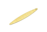 Brass Oval Charm, 12 Textured Raw Brass Marquise Charms With 1 Hole (50x7x0.80mm) M02518